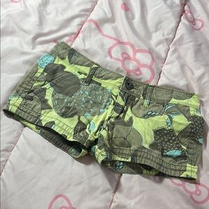 Miss Sixty Green and Blue Floral Shorts